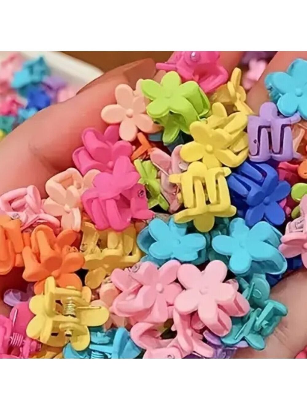 Random Colorful Mix Of Mini Flower Hair Clips for Kids